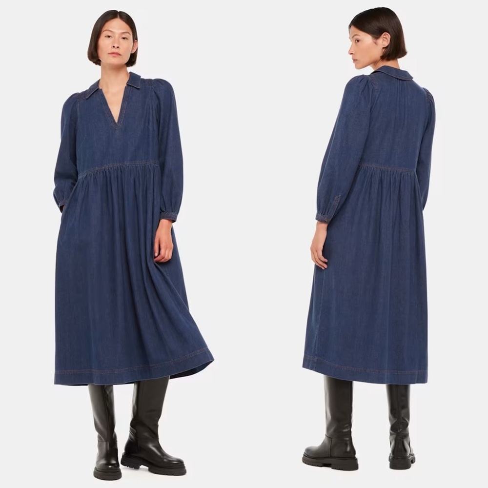 Whistles Blue Midi Dress